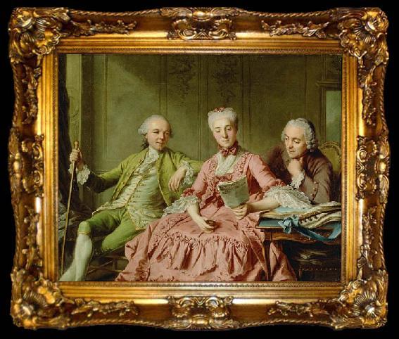 framed  Jacques Charlier Presumed Portrait of the Duc de Choiseul and Two Companions, ta009-2